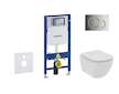 Geberit Duofix - Set předstěnové instalace, klozetu a sedátka Ideal Standard Tesi, tlačítka Sigma01, Rimless, SoftClose, lesklý 