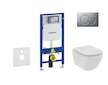 Geberit Duofix - Set předstěnové instalace, klozetu a sedátka Ideal Standard Tesi, tlačítka Sigma01, Rimless, SoftClose, matný c