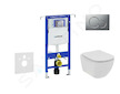 Geberit Duofix - Set předstěnové instalace, klozetu a sedátka Ideal Standard Tesi, tlačítka Sigma01, Rimless, SoftClose, matný c