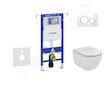 Geberit Duofix - Set předstěnové instalace, klozetu a sedátka Ideal Standard Tesi, tlačítka Sigma20, Aquablade, SoftClose, bílá/