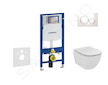 Geberit Duofix - Set předstěnové instalace, klozetu a sedátka Ideal Standard Tesi, tlačítka Sigma20, bílá/chrom 111.300.00.5 NF4