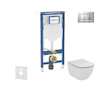 Geberit Duofix - Set předstěnové instalace, klozetu a sedátka Ideal Standard Tesi, tlačítka Sigma20, chrom mat/chrom SANI11CD210