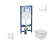 Geberit Duofix - Set předstěnové instalace, klozetu a sedátka Ideal Standard Tesi, tlačítka Sigma20, Rimless, SoftClose, bílá/ch