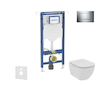 Geberit Duofix - Set předstěnové instalace, klozetu a sedátka Ideal Standard Tesi, tlačítka Sigma20, Rimless, SoftClose, lesklý 