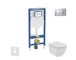 Geberit Duofix - Set předstěnové instalace, klozetu a sedátka Ideal Standard Tesi, tlačítka Sigma20, Rimless, SoftClose, matný c