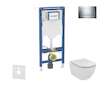 Geberit Duofix - Set předstěnové instalace, klozetu a sedátka Ideal Standard Tesi, tlačítka Sigma30, Aquablade, SoftClose, leskl