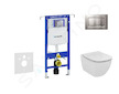 Geberit Duofix - Set předstěnové instalace, klozetu a sedátka Ideal Standard Tesi, tlačítka Sigma30, chrom mat/chrom 111.355.00.