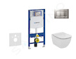 Geberit Duofix - Set předstěnové instalace, klozetu a sedátka Ideal Standard Tesi, tlačítka Sigma30, matný chrom/chrom 111.300.0