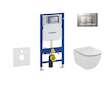 Geberit Duofix - Set předstěnové instalace, klozetu a sedátka Ideal Standard Tesi, tlačítka Sigma30, matný chrom/chrom 111.300.0