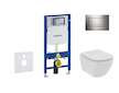 Geberit Duofix - Set předstěnové instalace, klozetu a sedátka Ideal Standard Tesi, tlačítka Sigma30, Rimless, SoftClose, lesklý 