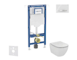 Geberit Duofix - Set předstěnové instalace, klozetu a sedátka Ideal Standard Tesi, tlačítka Sigma50, Aquablade, SoftClose, alpsk