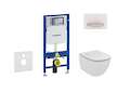 Geberit Duofix - Set předstěnové instalace, klozetu a sedátka Ideal Standard Tesi, tlačítka Sigma50, Aquablade, SoftClose, alpsk