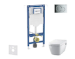 Geberit Duofix - Set předstěnové instalace, klozetu a sedátka Tece One, tlačítka Sigma01, Rimless, SoftClose, lesklý chrom SANI1