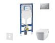 Geberit Duofix - Set předstěnové instalace, klozetu a sedátka Tece One, tlačítka Sigma01, Rimless, SoftClose, matný chrom SANI11