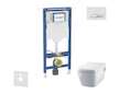 Geberit Duofix - Set předstěnové instalace, klozetu a sedátka Tece One, tlačítka Sigma50, Rimless, SoftClose, alpská bílá SANI11