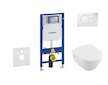 Geberit Duofix - Set předstěnové instalace, klozetu a sedátka Villeroy & Boch, tlačítka Sigma01, DirectFlush, SoftClose, Ceramic