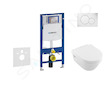 Geberit Duofix - Set předstěnové instalace, klozetu a sedátka Villeroy & Boch, tlačítka Sigma01, DirectFlush, SoftClose, Ceramic