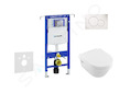 Geberit Duofix - Set předstěnové instalace, klozetu a sedátka Villeroy & Boch, tlačítka Sigma01, DirectFlush, SoftClose, Ceramic