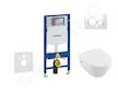 Geberit Duofix - Set předstěnové instalace, klozetu a sedátka Villeroy & Boch, tlačítka Sigma20, DirectFlush, SoftClose, Ceramic