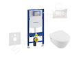 Geberit Duofix - Set předstěnové instalace, klozetu a sedátka Villeroy & Boch, tlačítka Sigma30, DirectFlush, SoftClose, Ceramic