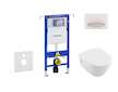 Geberit Duofix - Set předstěnové instalace, klozetu a sedátka Villeroy & Boch, tlačítka Sigma50, DirectFlush, SoftClose, Ceramic