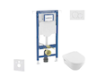 Geberit Duofix - Set předstěnové instalace, klozetu a sedátka Villeroy Boch, tlačítka Sigma01, DirectFlush, SoftClose, CeramicPl
