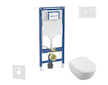 Geberit Duofix - Set předstěnové instalace, klozetu a sedátka Villeroy Boch, tlačítka Sigma01, DirectFlush, SoftClose, CeramicPl