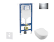 Geberit Duofix - Set předstěnové instalace, klozetu a sedátka Villeroy Boch, tlačítka Sigma20, DirectFlush, SoftClose, CeramicPl