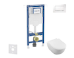 Geberit Duofix - Set předstěnové instalace, klozetu a sedátka Villeroy Boch, tlačítka Sigma20, DirectFlush, SoftClose, CeramicPl