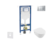 Geberit Duofix - Set předstěnové instalace, klozetu a sedátka Villeroy Boch, tlačítka Sigma20, DirectFlush, SoftClose, CeramicPl