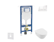 Geberit Duofix - Set předstěnové instalace, klozetu a sedátka Villeroy Boch, tlačítka Sigma20, DirectFlush, SoftClose, CeramicPl