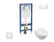 Geberit Duofix - Set předstěnové instalace, klozetu a sedátka Villeroy Boch, tlačítka Sigma20, DirectFlush, SoftClose, CeramicPl