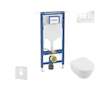 Geberit Duofix - Set předstěnové instalace, klozetu a sedátka Villeroy Boch, tlačítka Sigma30, DirectFlush, SoftClose, CeramicPl