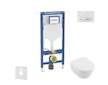 Geberit Duofix - Set předstěnové instalace, klozetu a sedátka Villeroy Boch, tlačítka Sigma50, DirectFlush, SoftClose, CeramicPl