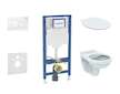 Geberit Duofix - Set předstěnové instalace, klozetu Alpha a sedátka softclose, tlačítko Sigma01, alpská bílá SANI11CD3100
