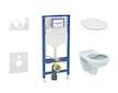 Geberit Duofix - Set předstěnové instalace, klozetu Alpha a sedátka softclose, tlačítko Sigma20, bílá/chrom SANI11CD3103