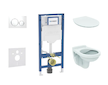 Geberit Duofix - Set předstěnové instalace, klozetu Alpha a sedátka softclose, tlačítko Sigma20, bílá/chrom SANI11CD3103