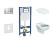 Geberit Duofix - Set předstěnové instalace, klozetu Alpha a sedátka softclose, tlačítko Sigma20, matný chrom/chrom SANI11CD2106