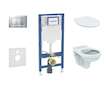 Geberit Duofix - Set předstěnové instalace, klozetu Alpha a sedátka softclose, tlačítko Sigma30, matný chrom/chrom SANI11CD2106