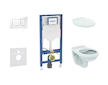 Geberit Duofix - Set předstěnové instalace, klozetu Alpha a sedátka, tlačítko Sigma20, bílá/chrom SANI11CD3128