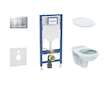 Geberit Duofix - Set předstěnové instalace, klozetu Alpha a sedátka, tlačítko Sigma30, chrom mat/chrom SANI11CD2130