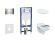 Geberit Duofix - Set předstěnové instalace, klozetu Alpha a sedátka, tlačítko Sigma30, chrom SANI11CD1129