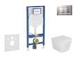 Geberit Duofix - Set předstěnové instalace, klozetu Arkas a sedátka softclose, tlačítko Sigma30, lakovaný chrom mat/chrom SANI11