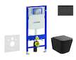 Geberit Duofix - Set předstěnové instalace, klozetu Arkas a sedátka softclose, tlačítko Sigma30, matná černá/černá SANI11CA5501