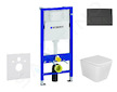 Geberit Duofix - Set předstěnové instalace, klozetu Arkas I a sedátka softclose, tlačítko Delta50, matná černá SANI11CA5127