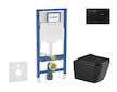 Geberit Duofix - Set předstěnové instalace, klozetu Arkas I a sedátka softclose, tlačítko Sigma01, černá SANI11CA5514