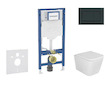 Geberit Duofix - Set předstěnové instalace, klozetu Arkas I a sedátka softclose, tlačítko Sigma20, černá lesk/černá mat SANI11CA