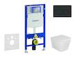 Geberit Duofix - Set předstěnové instalace, klozetu Arkas I a sedátka softclose, tlačítko Sigma20, matná černá/černá SANI11CA512