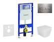 Geberit Duofix - Set předstěnové instalace, klozetu Arkas I a sedátka softclose, tlačítko Sigma20, nerez SANI11CA6105