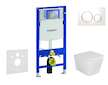 Geberit Duofix - Set předstěnové instalace, klozetu Arkas I sedátka softclose, tlačítko Sigma20, bílá/pozlacená SANI11CA3154